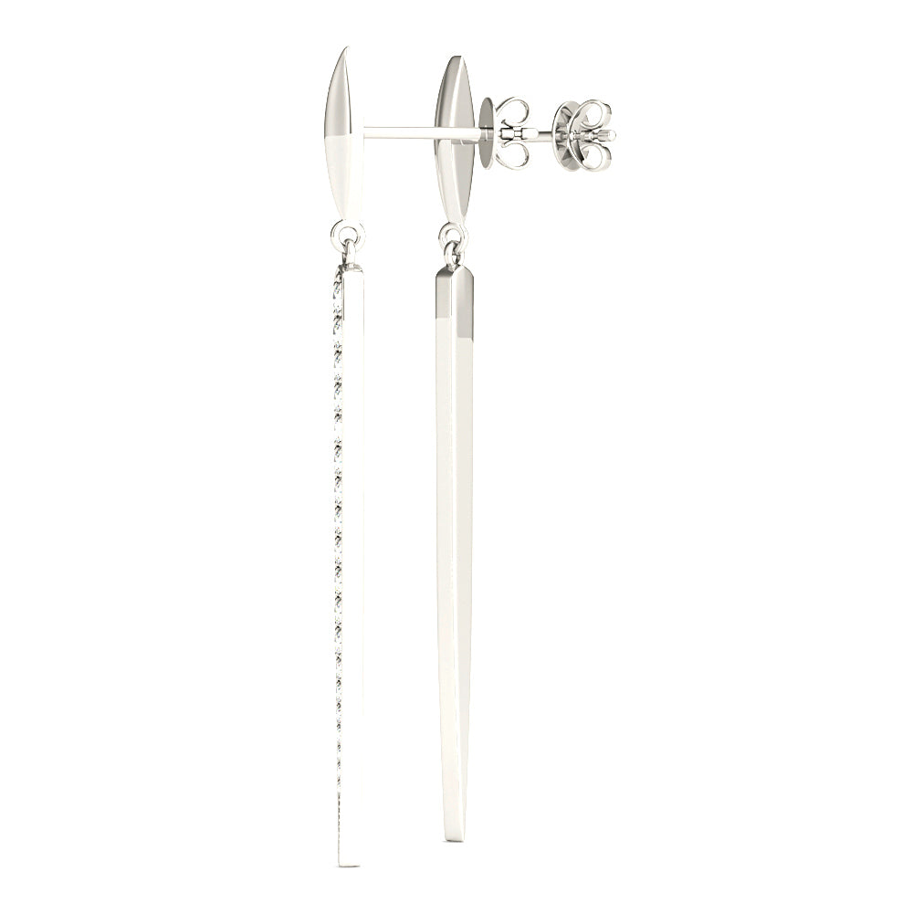 1.25 ctw Diamond Linear Drop Earrings-VIRABYANI